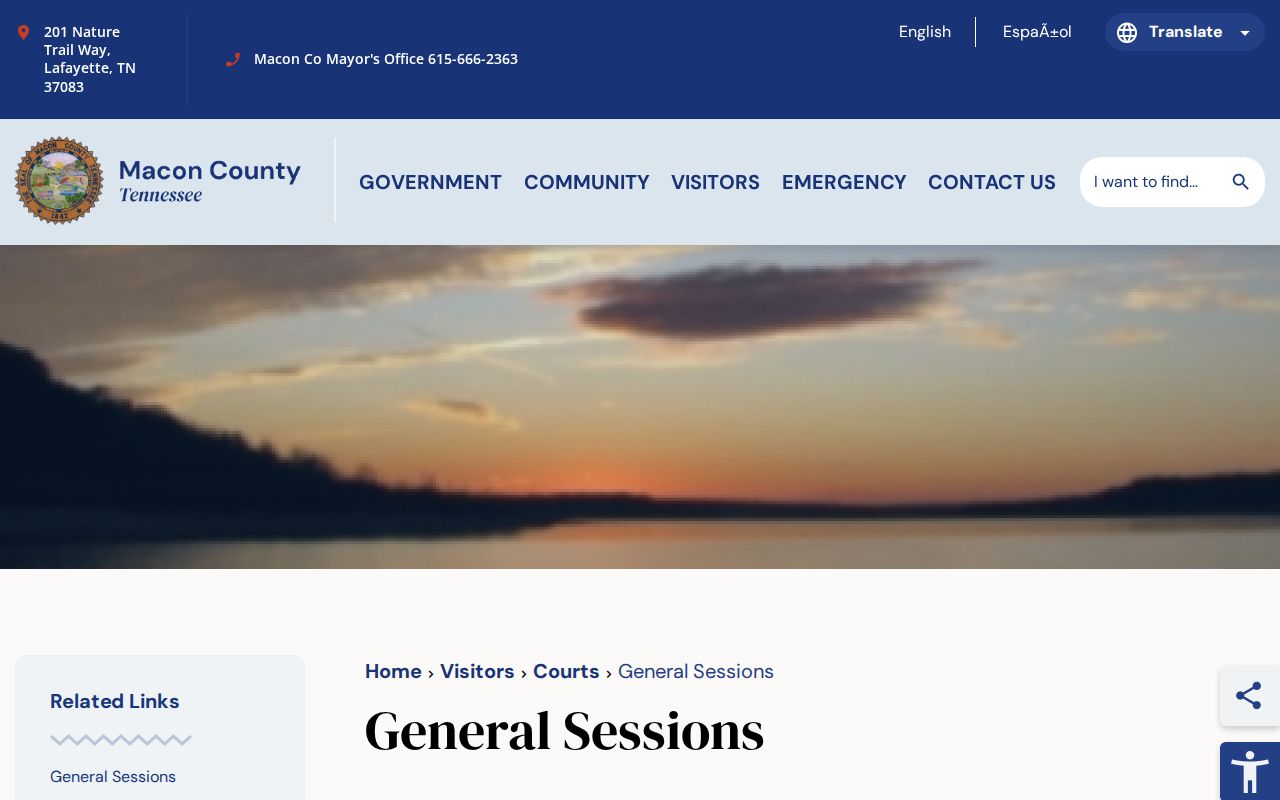 Macon County court docket General Sessions jurisdiction
