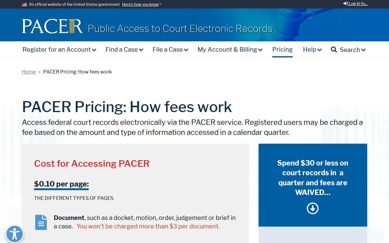 Lafayette court records federal PACER search information