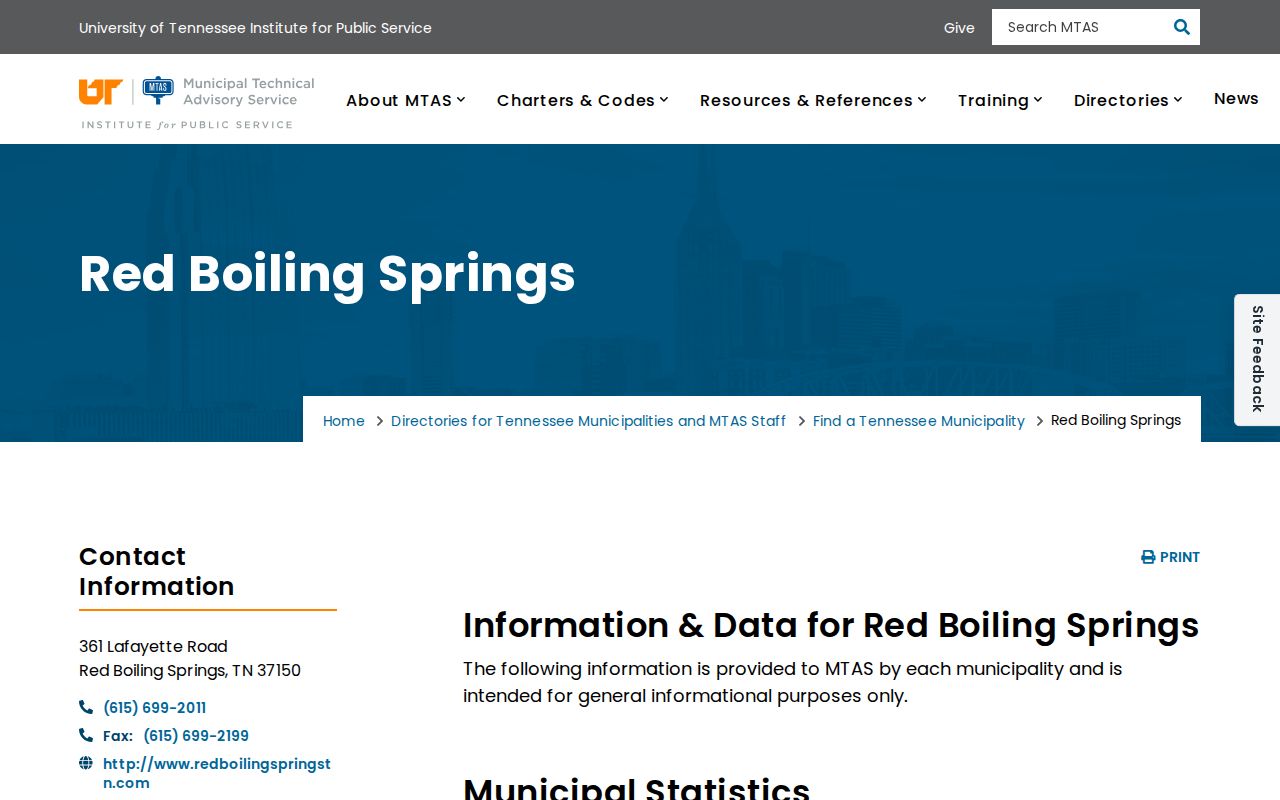 Red Boiling Springs court records and municipal officer directory